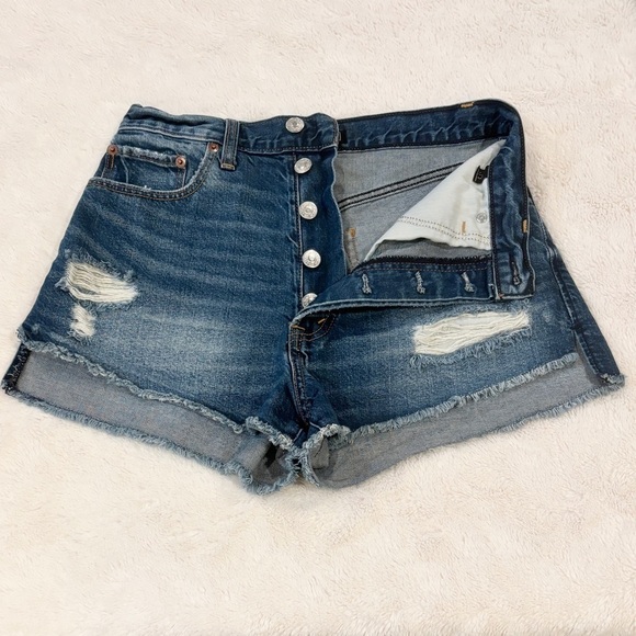 Abercrombie 26 (US 2) Super High Rise Button Fly Denim Women’s Jeans Shorts - Picture 9 of 9